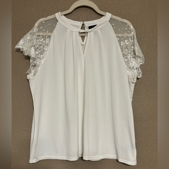 Worthington Keyhole Lace Sleeve Blouse EUC Size Petite XXL - Picture 2 of 8